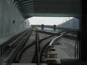 Overgang fra tunnel til højbane ved Islands Brygge